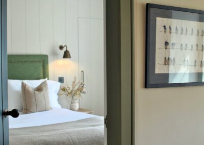 View into bedroom from hallway.